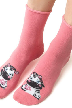 Dámske vzorované ponožky 099 Růžová 38-40