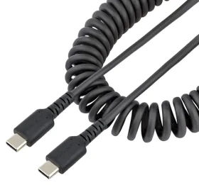 StarTech USB-C kábel čierna / Nabíjací kábel / USB-C - USB-C / špirálový / 0,5 m (R2CCC-50C-USB-CABLE)