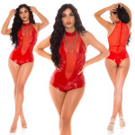 Sexy Koucla Latexlook Net-Body red