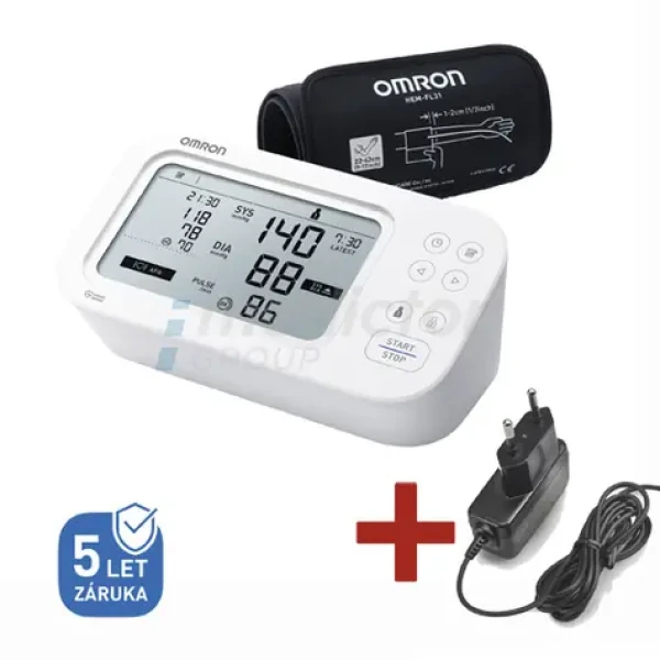 Omron M6 Comfort AFib biela / Digitálny tonometer so sieťovým zdrojom (8595145035229)