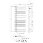 CERANO - Kúpeľňový radiátor Burke - L/P - asymetrické pripojenie 50mm - 562W - čierna matná - 1200x500 mm CER-429634