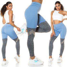 Sexy Leggings Overknees Style blue L/XL