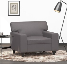 VidaXL vidaXL Fotel, Sivý, 60 cm, obity sztuczną skórą