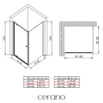 CERANO - Sprchový kout Ferri L/P - 6 mm - chrom, transparentní sklo - 90x90x195 - pivotový CER-427456
