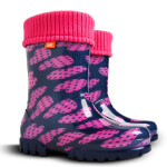 DEMAR Twister Lux Print 0039 V veľké srdce Detské zateplené gumáky 28-29 0039V_28-29