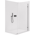 CERANO - Sprchová zástena Walk-in Orbis Ľ/P - 8 mm - čierna matná, transparentné sklo - 100x200 CER-682060