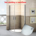 H K - Štvrťkruhová sprchová zástena LUREN S2 90, číre sklo, R550 vrátane sprchovej vaničky z liateho mramoru SE- LURENS290 / SE- ROCKY-90Q