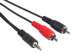 PremiumCord kábel Jack 3.5mm - 2x CINCH čierny / Kábel / 3.5mm Jack (M) - 2x CINCH (M) / 1,5m (kjackcin015)