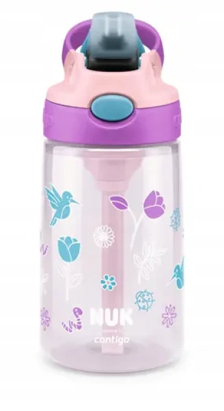 NUK Fľaša na pitie so slamkou 420ml / ružová / od 4 rokov (10255025)