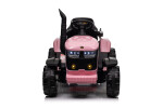 Mamido Mamido Detský elektrický traktor s vlečkou 12V 7Ah ružový