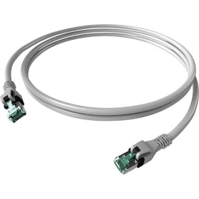 Easylan CPP1OAAAAA0030 RJ45 sieťové káble, prepojovacie káble CAT 6A S/FTP 3.00 m sivá dvojžilový tienený, bez halogénov, samozhášavý 1 ks; CPP1OAAAAA0030