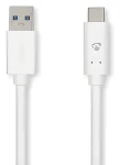 Nedis USB-A - USB-C 3.2 Gen1 2m biela / Kábel / 60 W / 5 Gbps (CCGW61600WT20)