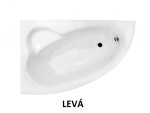 BESCO - Asymetrická vaňa NATALIA - Nožičky k vani - Bez nožičiek, Rozmer vane - 150 × 100 cm, Spôsob prevedenia - Ľavé VANNAT150L