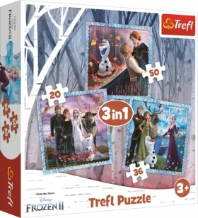 Trefl - Puzzle -Ľadové kráľovstvo 2: Kúzelný príbeh 3v1