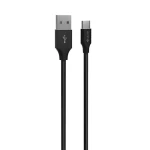 Devia Gracious Woven Cable čierna / Kábel USB-A - USB-C / 2 m (6938595351150)