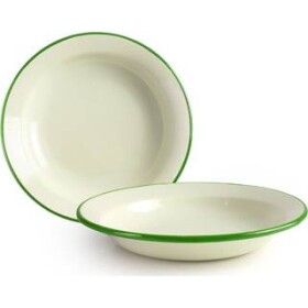 Smaltovaný hlboký tanier 28 cm so zeleným okrajom - Ibili - Ibili