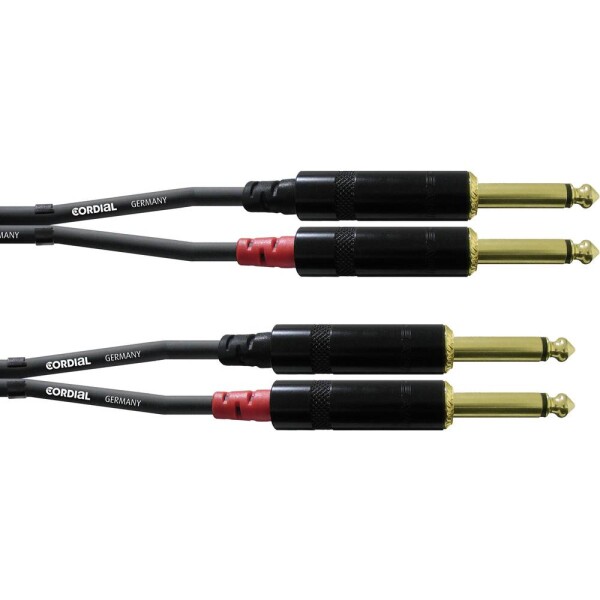 Cordial CFU 6 PP audio káblový adaptér [2x jack zástrčka 6,35 mm - 2x jack zástrčka 6,35 mm] 6.00 m čierna; CFU 6 PP