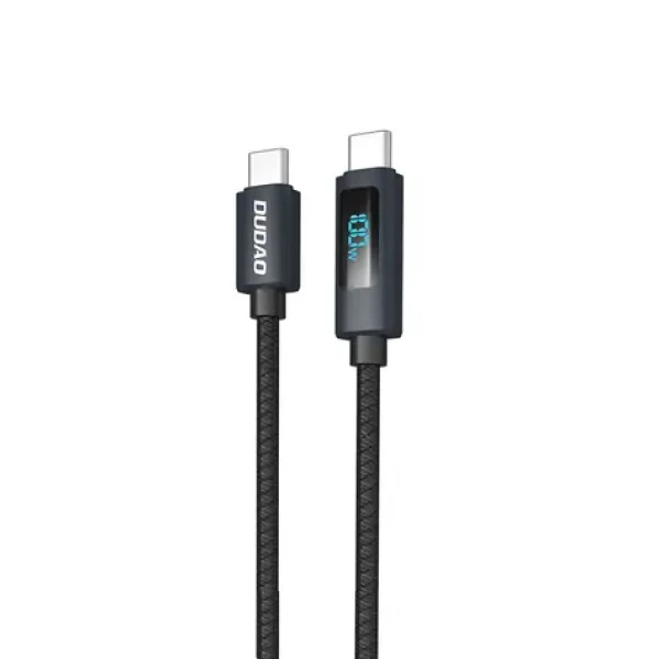 Dudao Dátový kábel L7C / USB-C / USB-C / 1000W / LED displej / 1 m / čierna (185908)