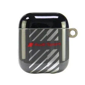 Audi Sport Case čierna / Puzdro pre Apple AirPods 1. a 2. generácie / IML (AUS-IMLAP-RSQ/D1-BK)
