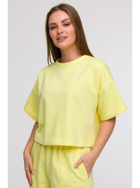 B294 Orezaná mikina s krátkym rukávom - citrónová EU 2XL/3XL