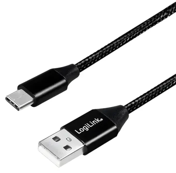 LogiLink USB-A - USB-C kábel čierna / Kábel / USB 2.0 / 0,3 m (CU0139)