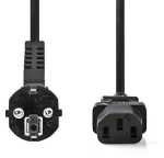 Nedis CEGB10000BK20 čierna / Napájací kábel / uhlová zástrčka Schuko - IEC-320-C13 / 2 m (CEGB10000BK20)
