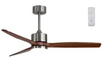 Immax NEO LITE ELEGANTE SMART strieborná, drevo / Stropné svietidlo s ventilátorom / LED / TUYA / Wi-Fi (07165-S)