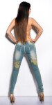 Sexy KouCla skinny-jeans with chains denimblue