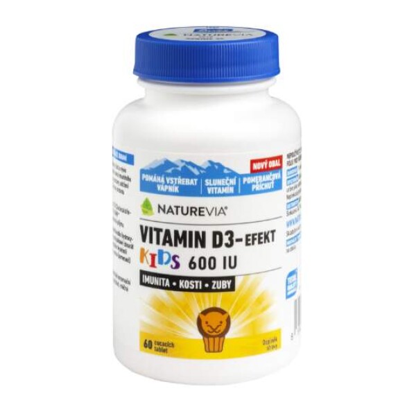 NATUREVIA Vitamín D3-effekt kids 600 I.U. 60 ks