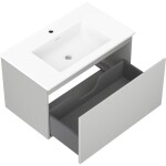 MEXEN/S - Orio kúpeľňová skrinka 80 cm s umývadlom Otis, 1 šuplík, šedá mat/biela mat 91A10-08047-1-BF62-W18M01