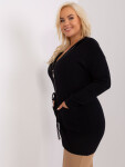 Černý kardigan plus size s kapucí XL / XXL