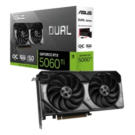 Asus DUAL GeForce RTX 5060 Ti OC 16GB / 2632MHz / 16GB GDDR7 / 128-bit / 1x HDMI + 3x DP / 550W (8) (90YV0MH0-M0NA00)