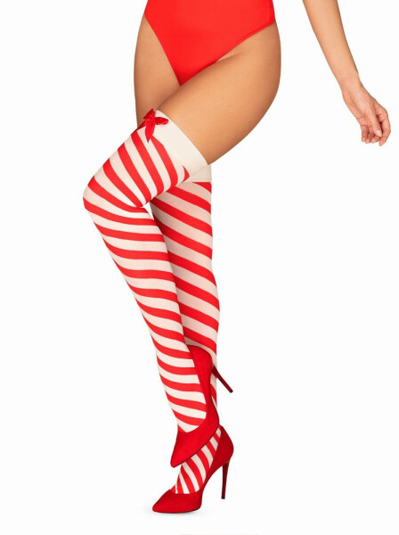 Vianočné pančuchy Kissmas stockings - Obsessive S/M červená