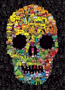HEYE Puzzle Pens are my Friends: Doodle Skull