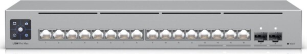 Ubiquiti Ubiquiti Switch UniFi 12xRJ45 GBit/4xRJ45 2.5G/2xSFP+ Managed Max optional 19" Rack-Mountable, 1,3" Touchscreen