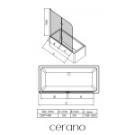 CERANO - Vaňová zástena dvojdielna Vasca - chróm, transparentné sklo - 120x140 - otočná/zalamovacia CER-413501