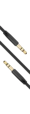 FIXED Plochý audio AUX kábel s konektormi 2 x 3.5 mm jack čierna (FIXM-AUX-BK)