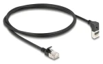 DeLock čierna / Sieťový kábel / Cat.6A S/FTP / Slim / RJ45 rovný - RJ45 uhlový 90 ° / 1 m (80287)