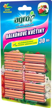 AGRO Tyčinkové hnojivo pre balkónové kvety 30 ks