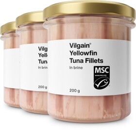 Vilgain Tuniak žltoplutvý filety vo vlastnej šťave – 3× 200 g