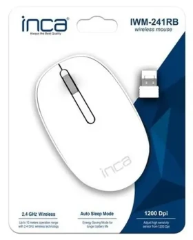 INCA IWM-241RB biela / Myš / Bezdrôtová 2.4 GHz / 1200 DPI / 3 tlačidlá (IWM-241RB)