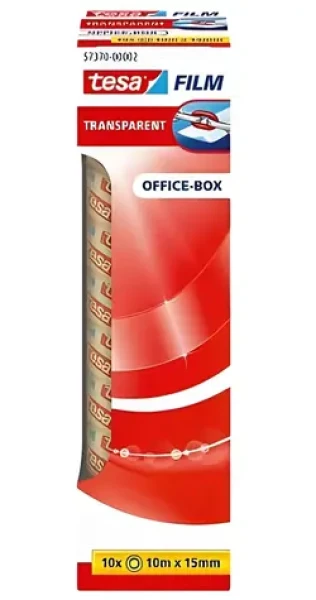 Tesa Office Box lepiaca páska transparentná / Lepiaca páska / 15 mm / 10 m / 10 ks (57370-00002-11)