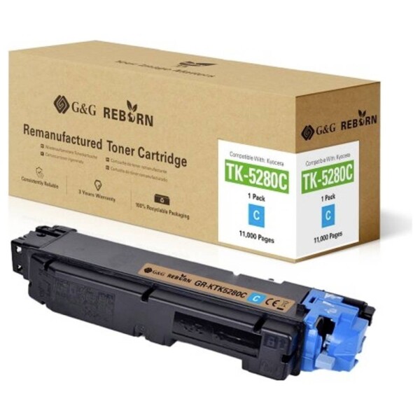 G&G Reborn remanufactured toner náhradný Kyocera TK-5280 zelenomodrá 11000 Seiten kompatibilná toner; 21297