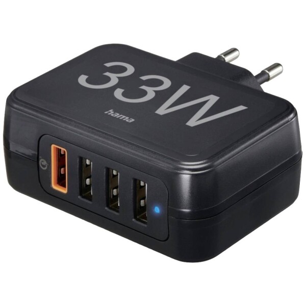 Hama 201629 rýchla USB nabíjačka čierna QC PD 33 4x USB (201629-H)