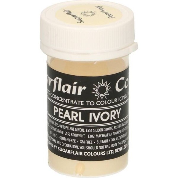 Gélová farba perl ivory pastelová 25 g - Sugarflair - Sugarflair