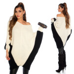 Trendy KouCla bat knit Oversize sweater black Einheitsgroesse