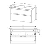Mereo Opto, kúpeľňová skrinka s keramickým umývadlom 101 cm, biela CN912