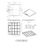 CERANO - Sprchová vanička štvorcová Loro - liaty mramor - tmavo šedá - 100x100x3,5 CER-8050BD80369