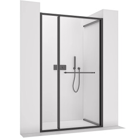 CERANO - Sprchové posuvné dvere Versaro L/P - 6 mm - čierna matná, transparentné sklo - 120x195 - zasúvacie CER-8050BD80332