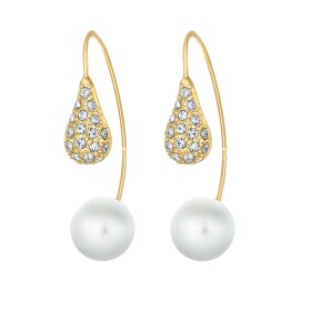 CRYSTalp Moderné náušnice s kryštálmi Swarovski a perlou LuxePearl 42369.G